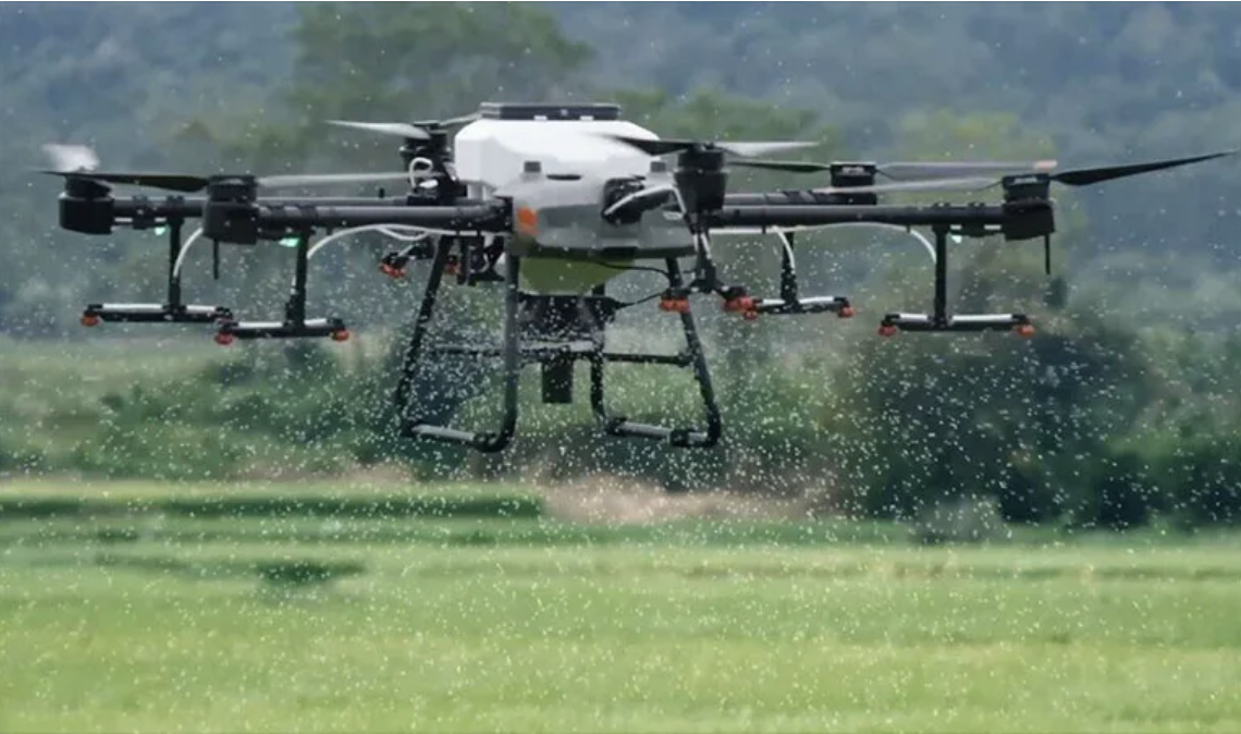 Drone seeding agricultural field